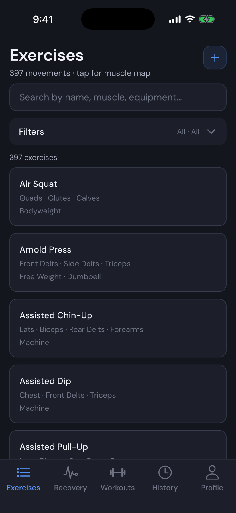 MuscleOS exercise library