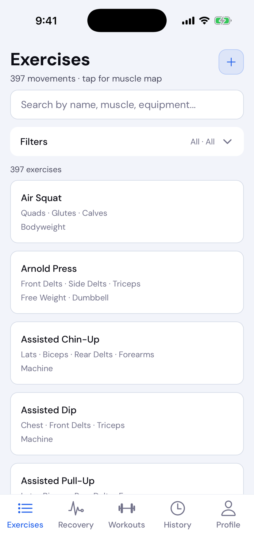 MuscleOS exercise library
